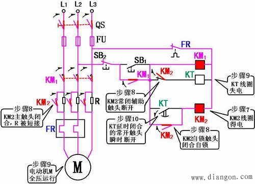 定子绕组串接电阻降压启动控制