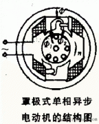 极式单相异步电动机的结构图