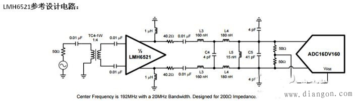 LMH6521差分放大器应用电路