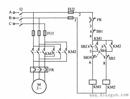 电动机按钮互锁正反转控制电路