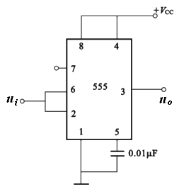 555定时器构成的施密特触发器 555定时器构成的施密特触发器