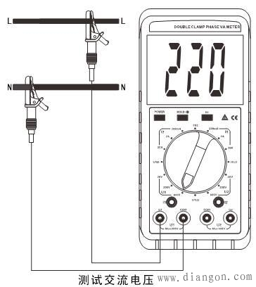 双钳相位伏安表测量低压配电柜的电压电流相位角频率等参数实例