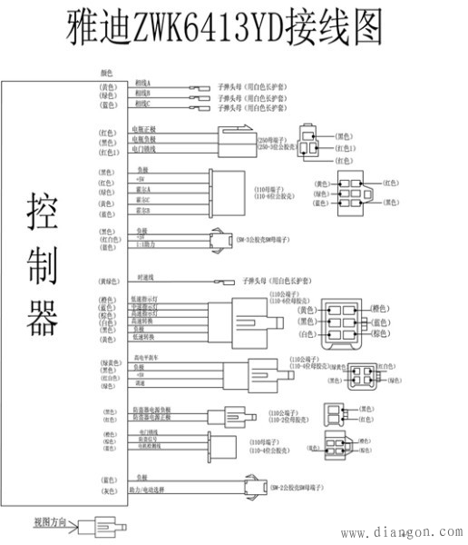 雅迪电动车控制器接线图解读 雅迪电动车控制器接线图解读