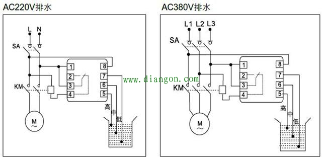 液位继电器怎么接线？220V/380V液位继电器实物接线图