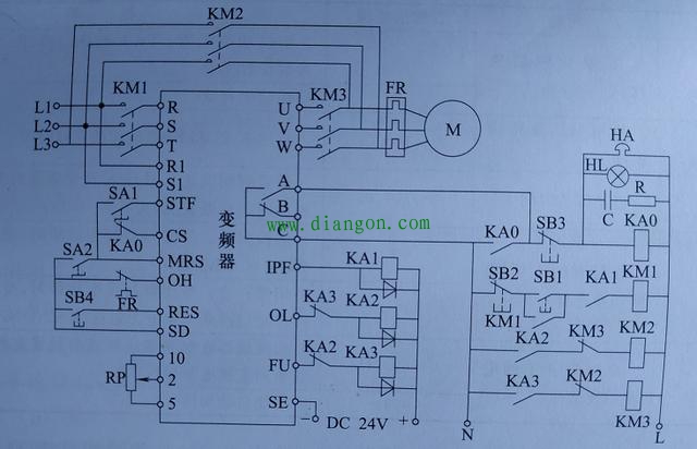 变频器工频与变频切换的电路与参数设置 变频器工频与变频切换的电路与参数设置