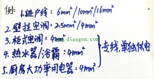家庭电路中电线的选配?应该用多大的电线? 家庭电路中电线的选配?应该用多大的电线?
