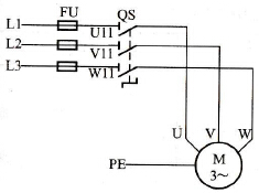 电动机的单向运转控制电路图