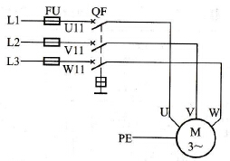 电动机的单向运转控制电路图