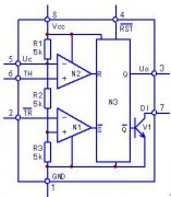 NE555时基电路原理框图及引脚功能