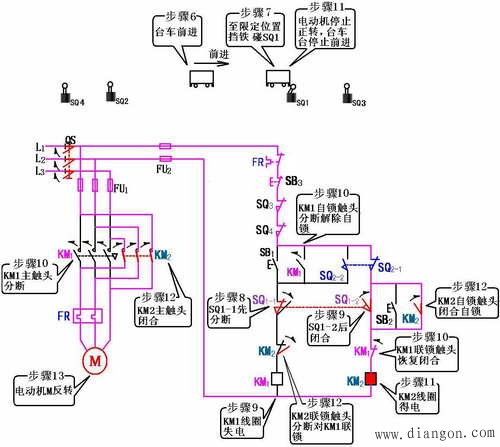 自动往返控制电路原理