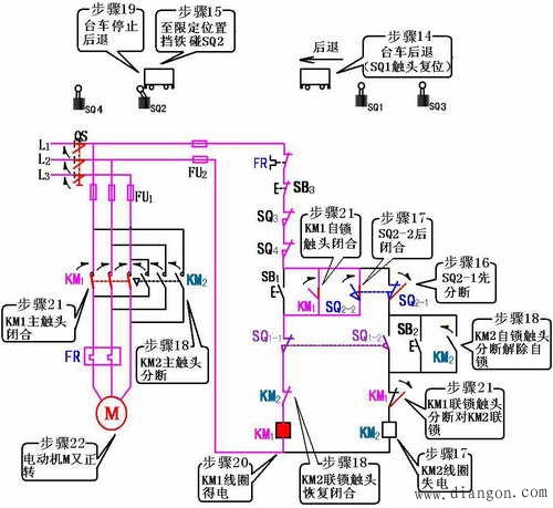 自动往返控制电路原理