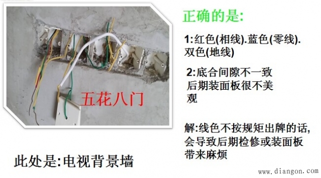 图解家装电工不合格施工及正确规范标准