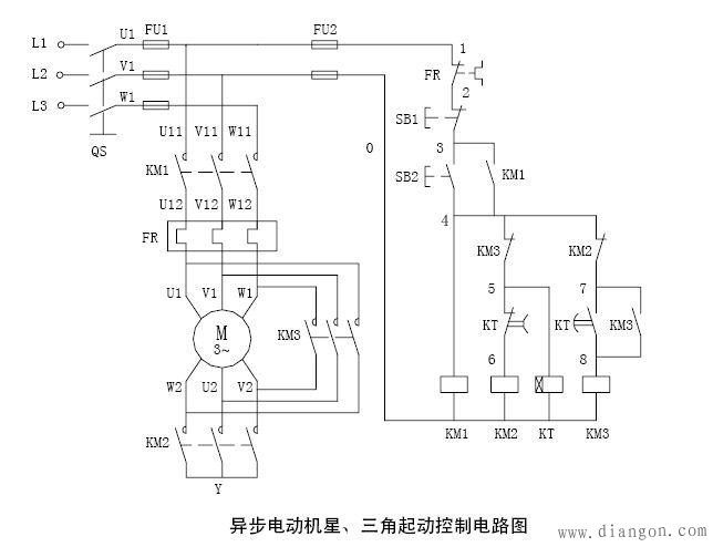 星三角启动电路原理图解