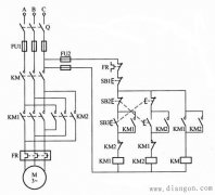 三个接触器互锁电动机正反转控制电路图