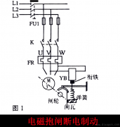 三相异步电动机电磁抱闸断电制动控制电路