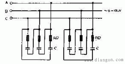 电力电容器用于无功功率补偿电路图解 电力电容器用于无功功率补偿电路图解