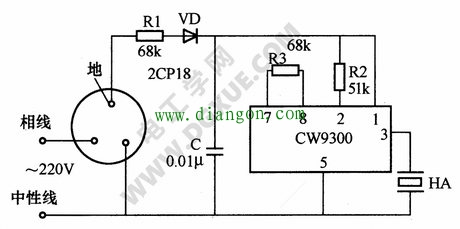 漏电报警插座电路图