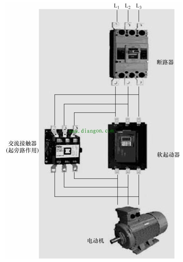 三相异步电动机软起动器减压起动线路图和接线图原理图解 三相异步电动机软起动器减压起动线路图和接线图原理图解