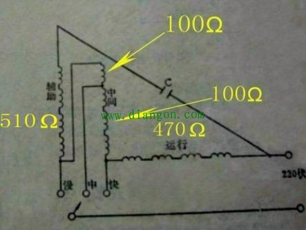 怎么用万用表测单相电机的公共端？5根线的风扇电机怎么接？