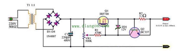 五款直流稳压电源电路图 五款直流稳压电源电路图