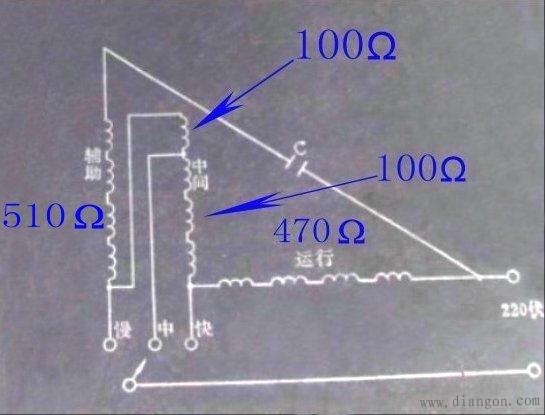 电风扇电容接法