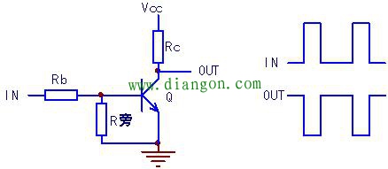 晶体三极管构成的反相器基本电路