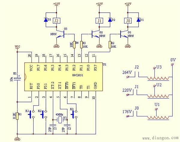怎样用继电器实现2种不同的电压转换