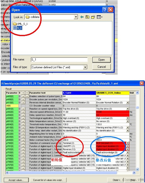 变频器控制单元CU240E V3.1参数下载到CU240S V3.0的三种方法