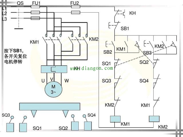 自动往返控制电路图