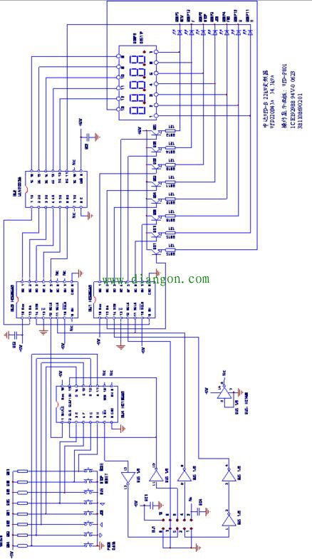 中达VFD-B型变频器操作显示面板电路