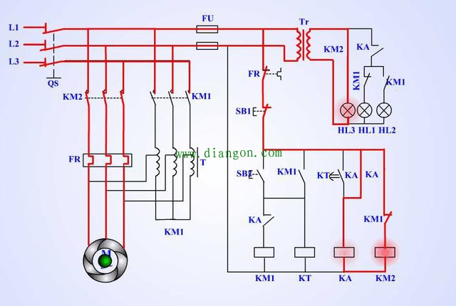 自耦变压器降压启动电路原理分析