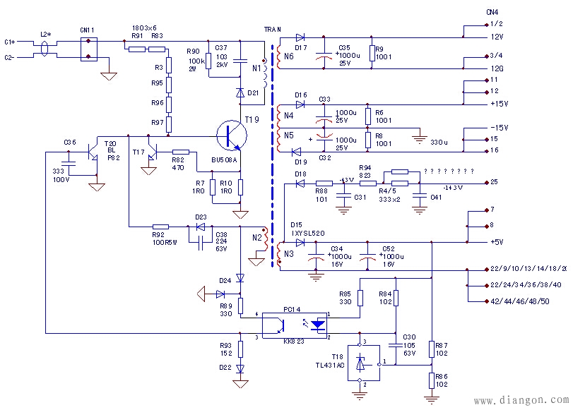 海利普P型机15kW变频器开关电源电路戡误