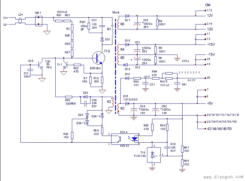 海利普P型机15kW变频器开关电源电路戡误