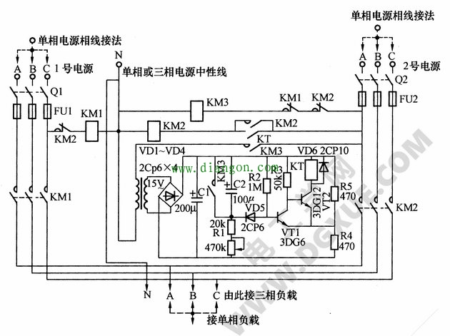 双路三相电源备用电源双电源自投电路讲解