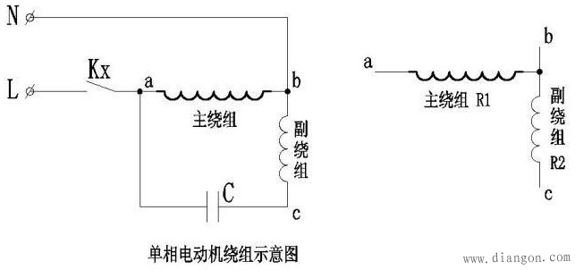单相电动机接线图_单相电动机主副绕组判断方法 单相电动机接线图_单相电动机主副绕组判断方法