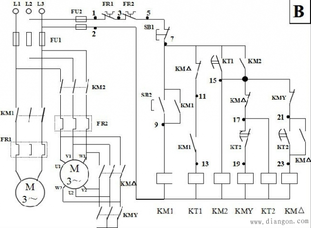 自耦降压启动原理图 自耦降压启动原理图