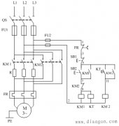 定子绕组中串接电阻降压起动电气原理和接线图