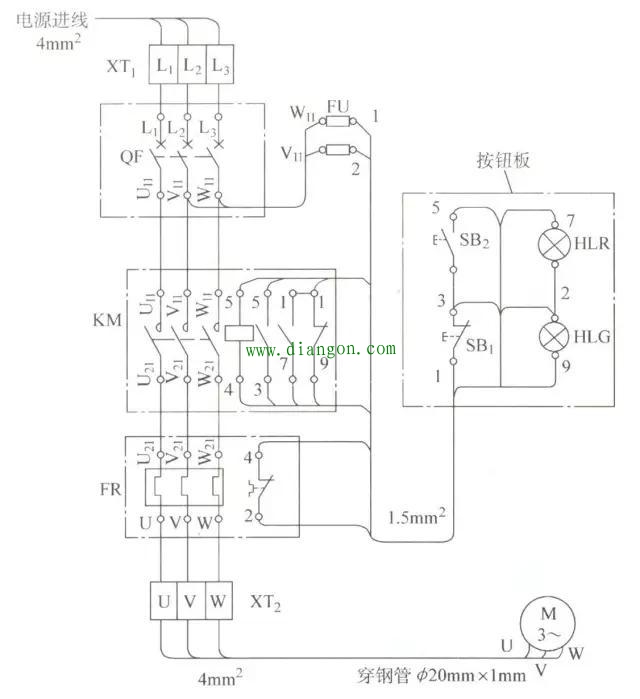三相交流异步电动机控制电路接线图的识读方法 三相交流异步电动机控制电路接线图的识读方法