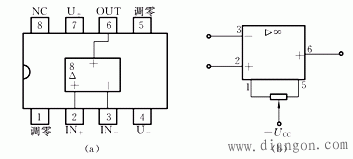 LM741通用型运算放大器电路引脚图