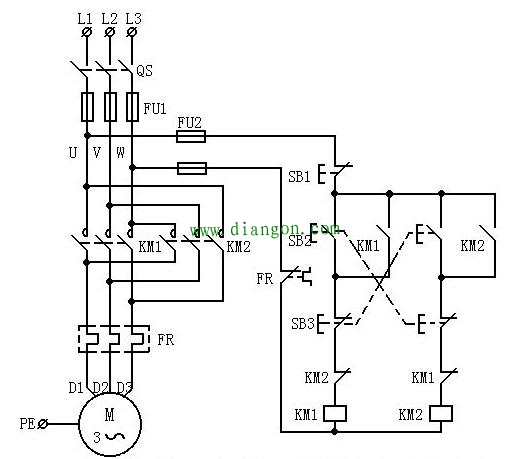 电动机正反转控制电路编号原则 电动机正反转控制电路编号原则