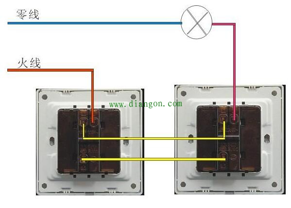 双控开关接线柱接线方法图解 双控开关接线柱接线方法图解