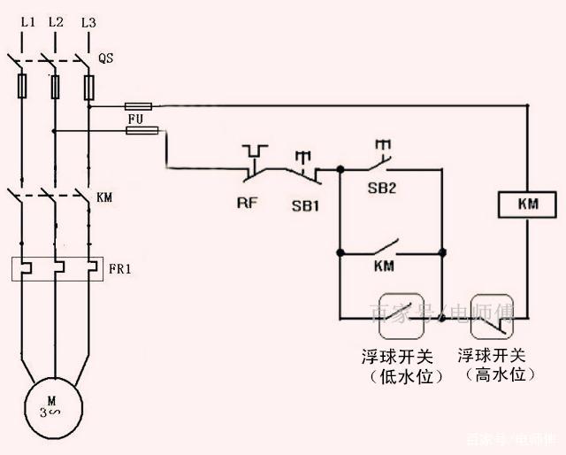 水池水泵自动抽水控制电路，简单实用，电工电子实践，不要错过！