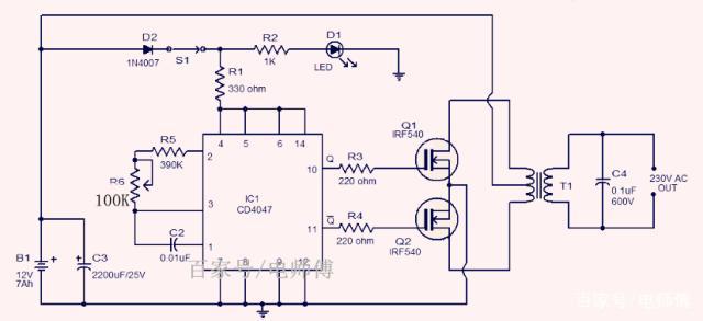 最简单逆变器电路讲解计算,电工电子动手学技术,电路好案例推荐
