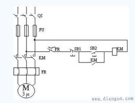 三相异步电动机启动,自锁,停止原理图