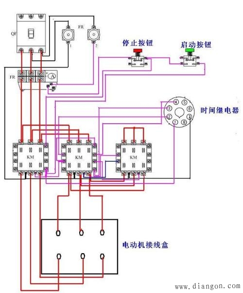 电机星三角启动电路的工作过程 电机星三角启动电路的工作过程