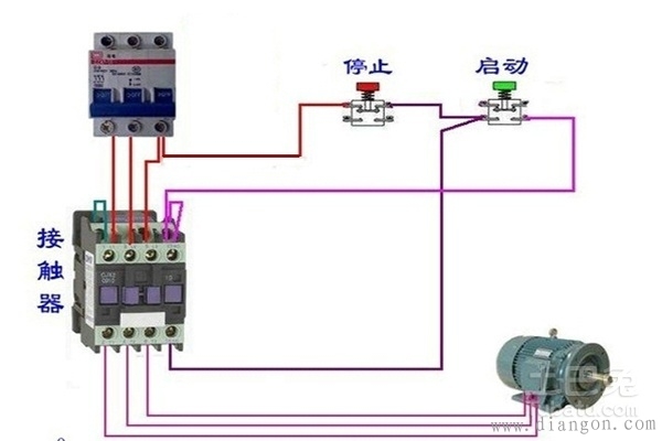 继电器连接交流接触器