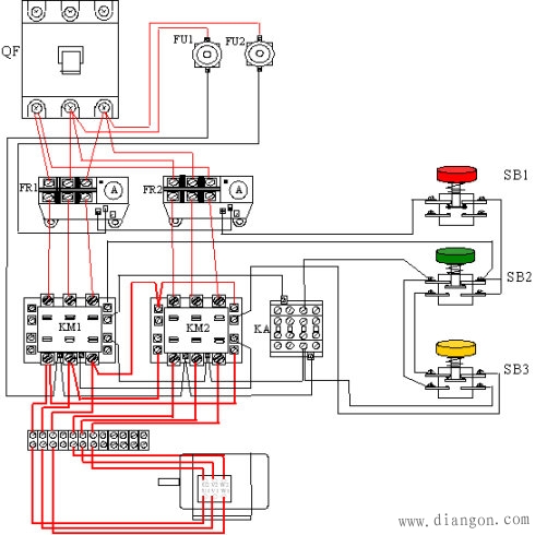 双速电动机控制电路图及接线图
