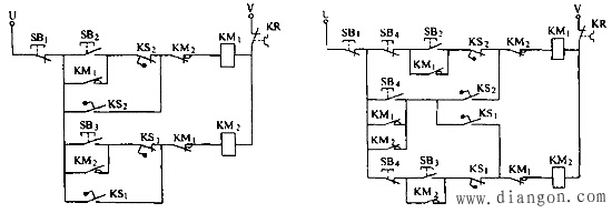 双向反接制动的电气控制线路和改进的双向反接制动的电气控制线路图解 双向反接制动的电气控制线路和改进的双向反接制动的电气控制线路图解
