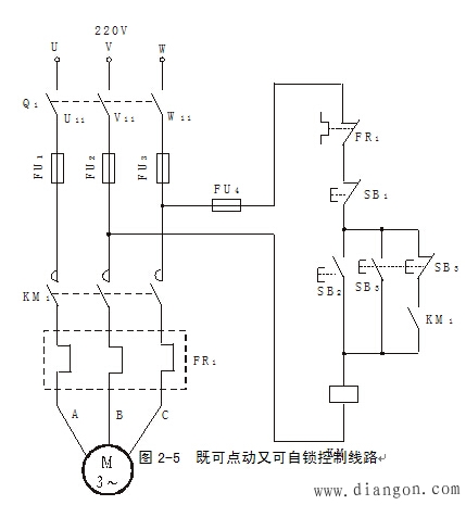 点动长动和停车控制电路图解 点动长动和停车控制电路图解