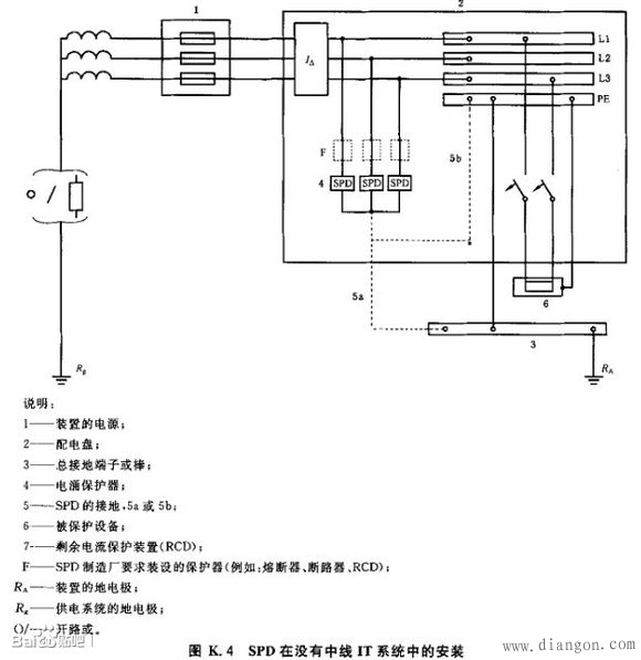 浪涌保护器的安装接线图